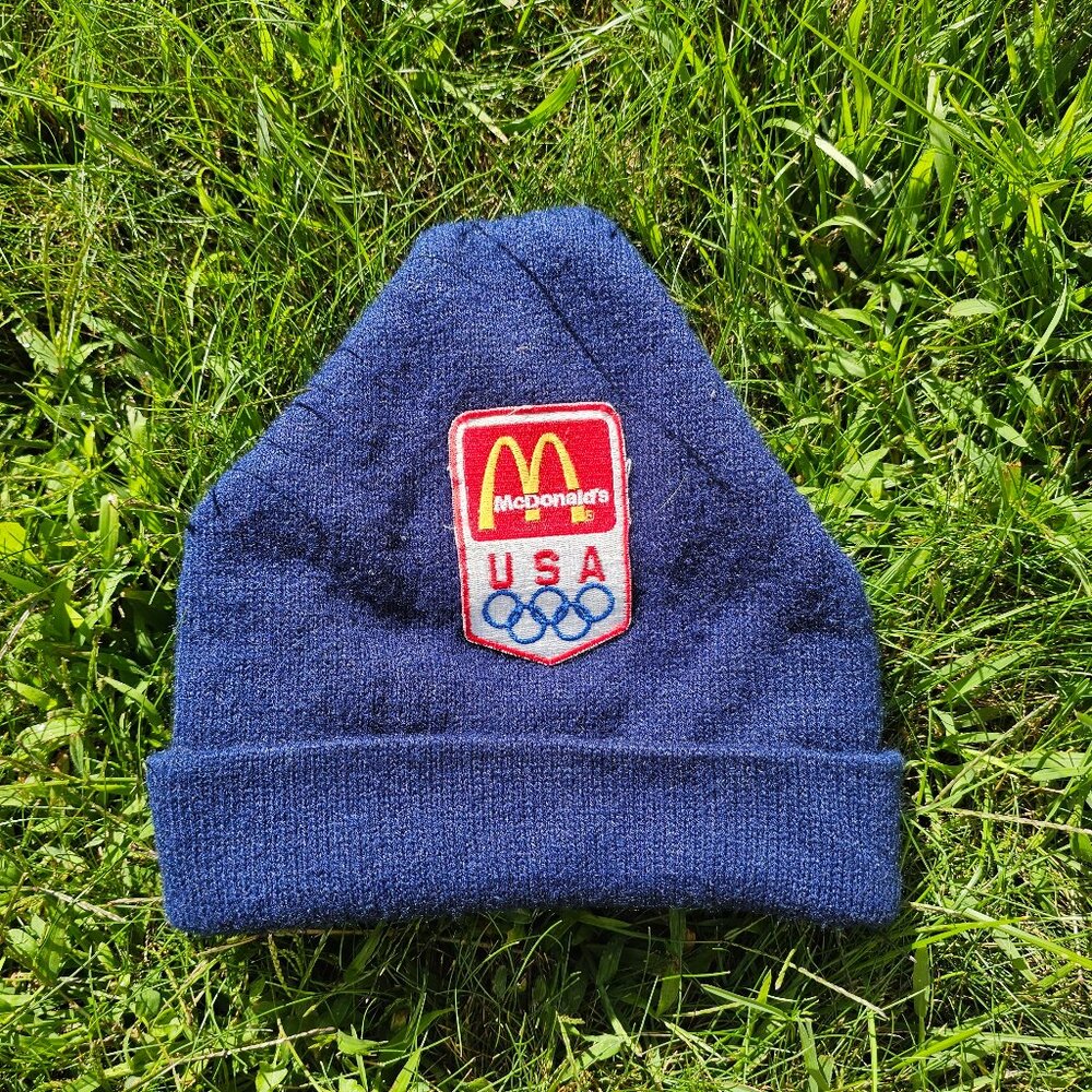 Vintage USA Olympic Team x McDonalds Collab Blokecore Navy Knit Beanie